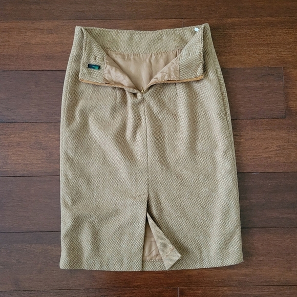 Stile Benetton Women's Wool Midi Pencil Skirt IT Size 38/US Size 2 Brown & Tan - Picture 3 of 11